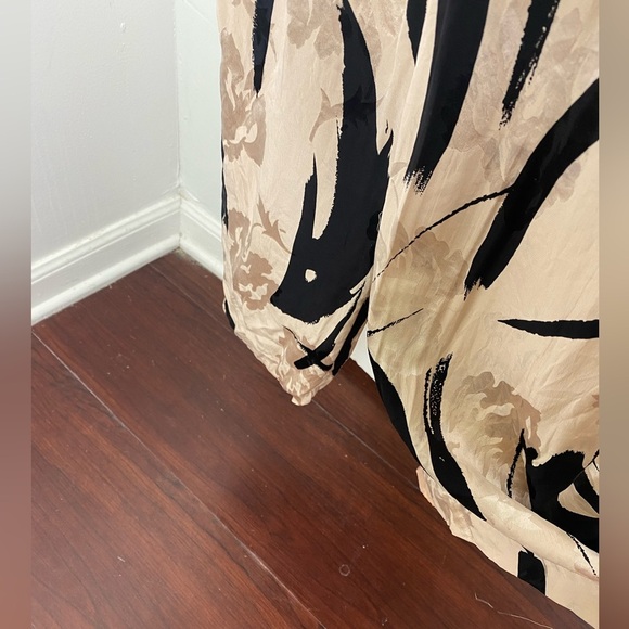 LILLIE RUBIN %100 Silk Beige and Black Women's Dress - Picture 10 of 13